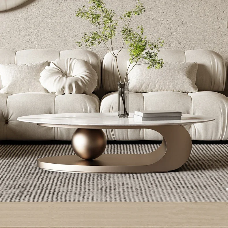 Custom High Quality Black Metal Center Marble Table Coffee Table For Living Rooms