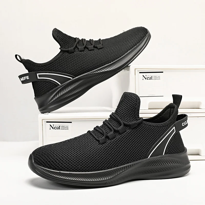 New 2024 High Quality Summer Men Sneakers Fashion Comfortable Non-slip Mesh Shoe Soft Breathable Wear-resistant Sport Sneaker