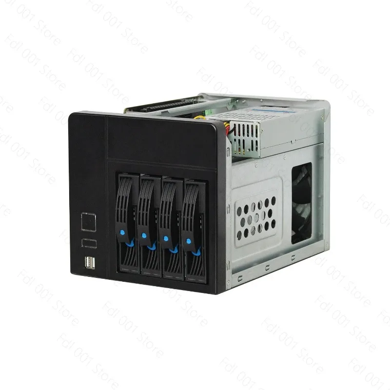 NAS-4 Network Storage Chassis Cloud Storage Home To Build Online Office（No Motherboard No Power Supply