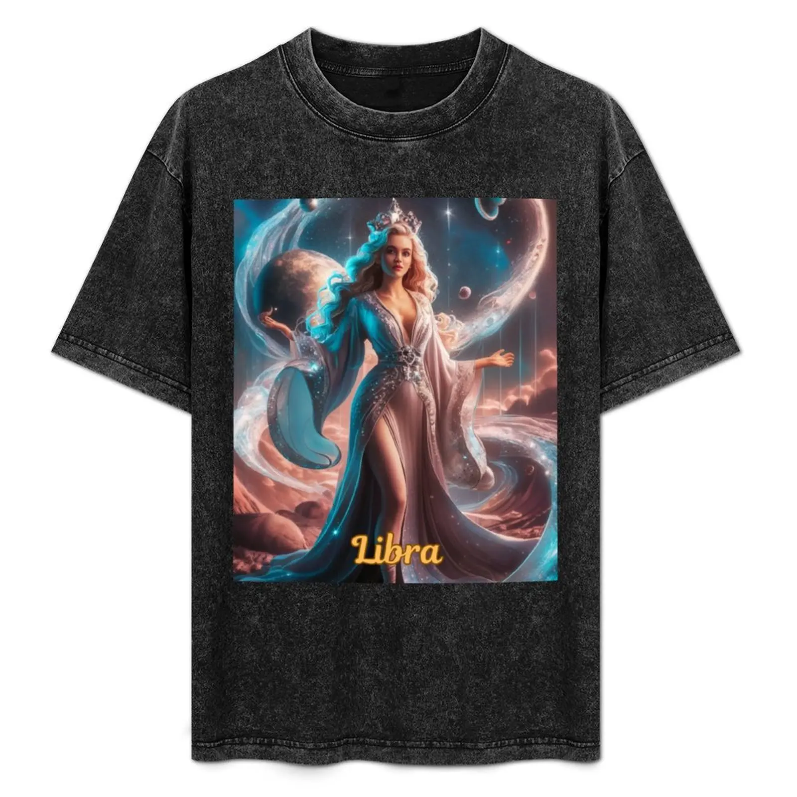 Libra Zodiac, celestial goddess T-Shirt vintage anime shirt cute clothes new edition men clothing