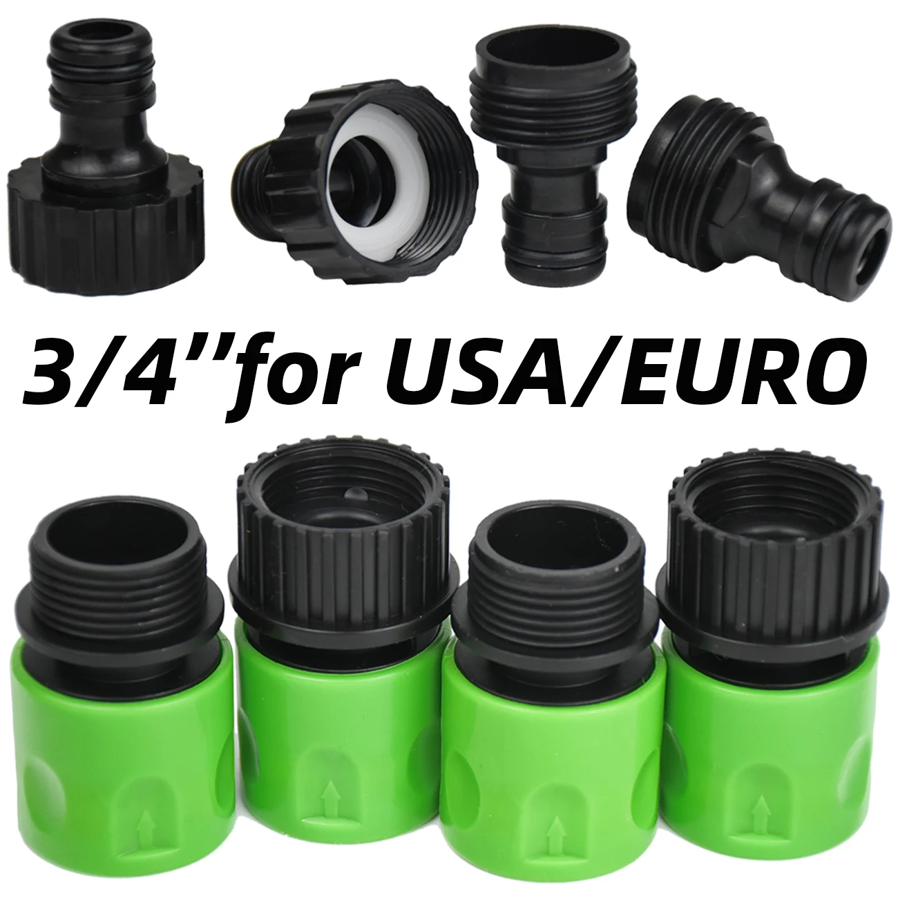 

SPRYCLE 3/4 Inch EURO USA Quick Connector Nipple Male Threaded Hose Pipe Adapter Garden Tubing Drip Irrigation Watering System