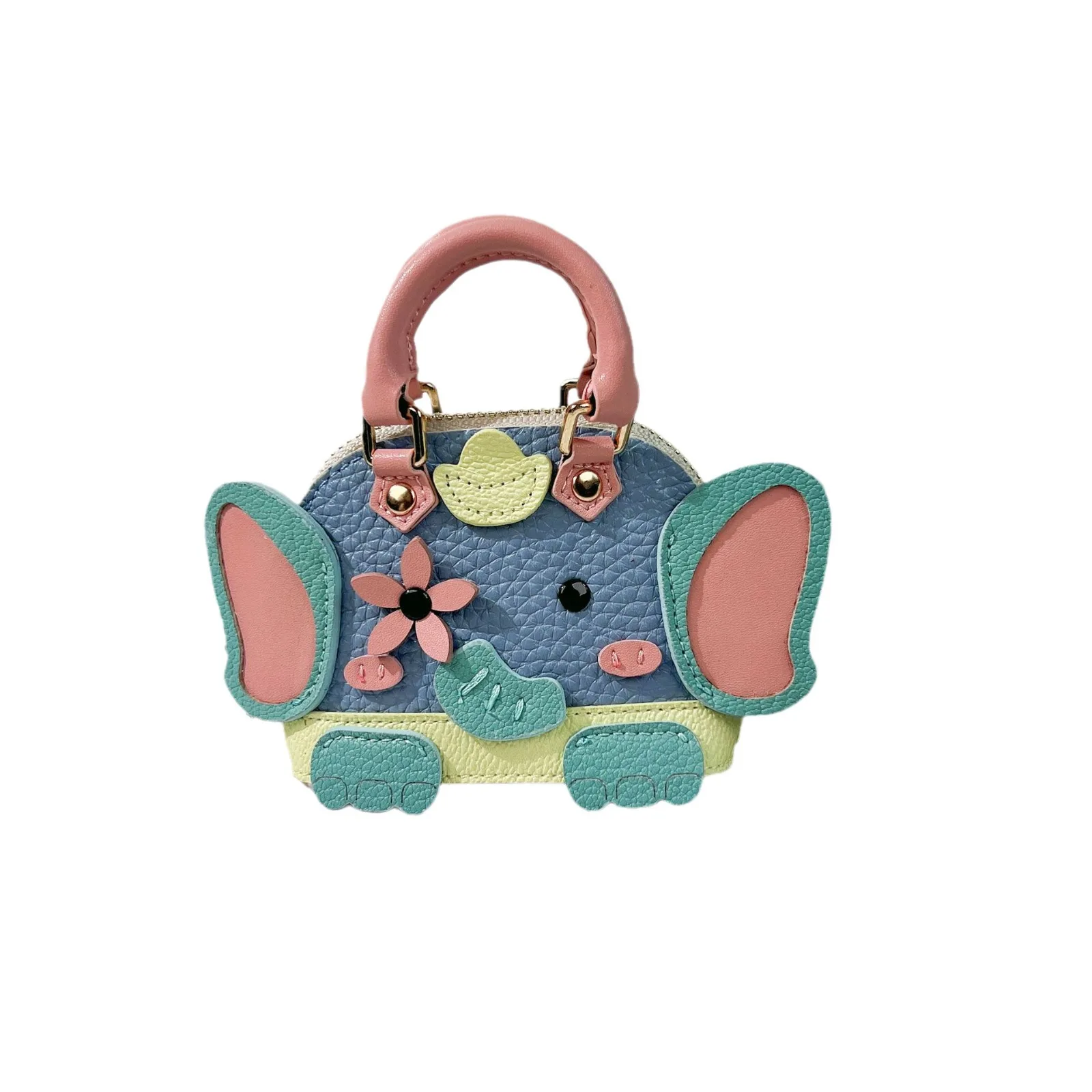 Mini Pink Elephant Bag Same Style Puppy Elephant Earphone Bag Mini Diagonal Cross Change Bag Mouth Red Envelope Female