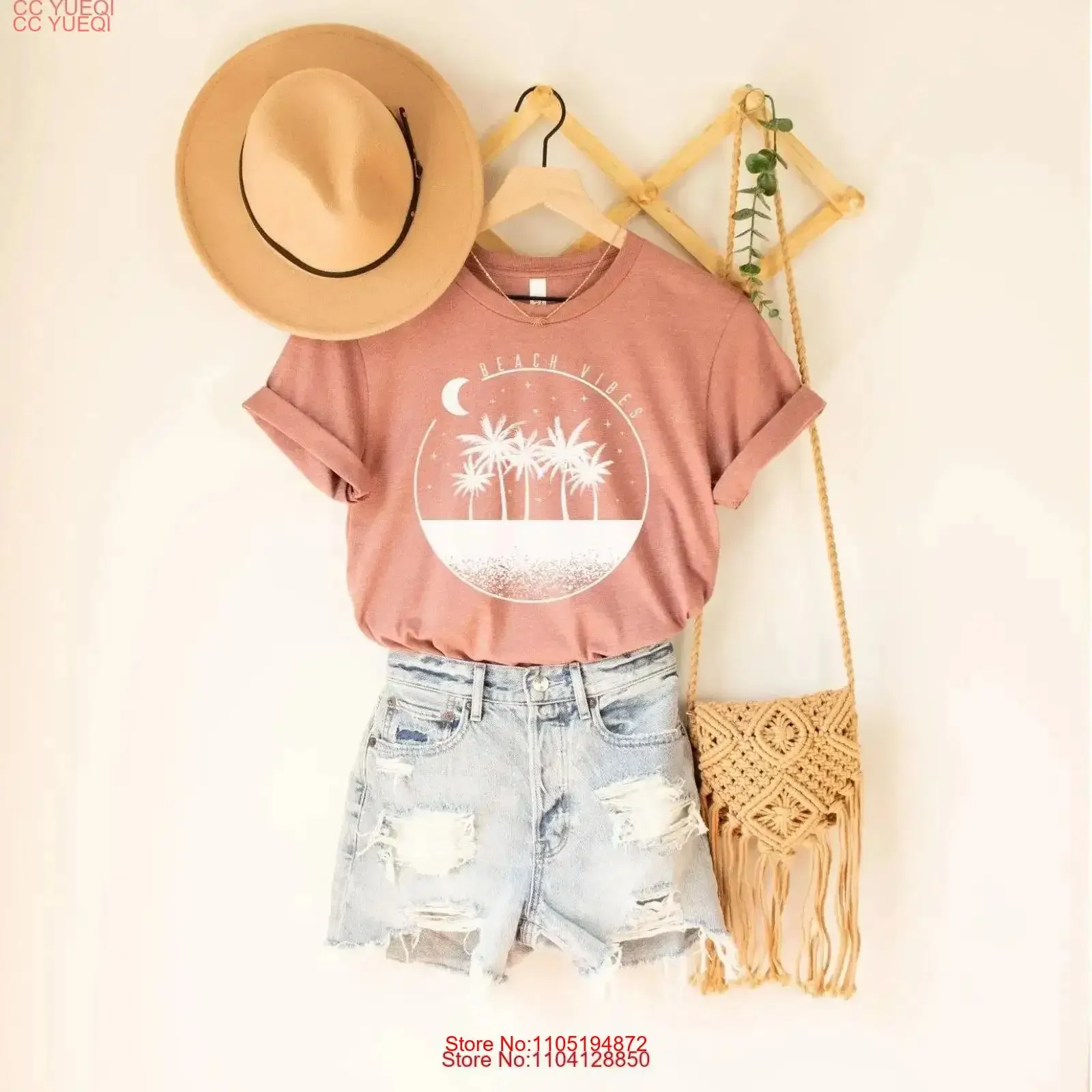 تي شيرت شاطئ المشاعر شجرة النخيل الجمالية الاستوائية عطلة الصيف الفتيات رحلة خمر غسلها الشارع الشهير مصمم الملابس للجنسين