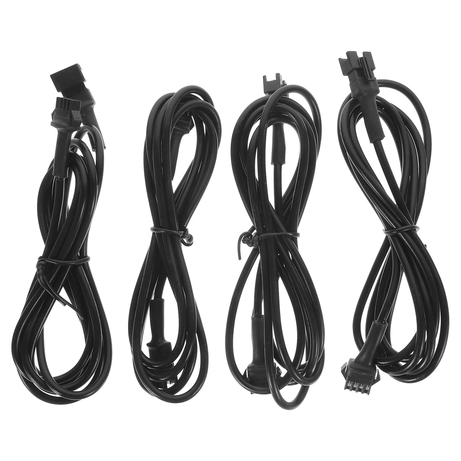 

4 Pcs Chassis Light Extension Cord Cords Wires for Lights LED Strip Cable Black