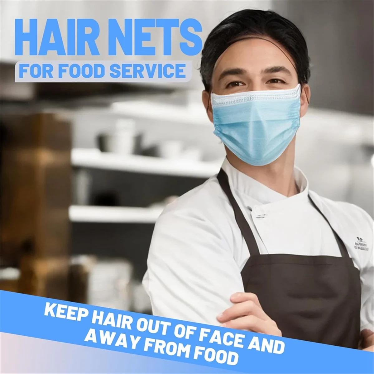 ABGN Black Hair Nets, 60 Pcs Hair Nets for Food Service Workers, Nylon Hair Nets for Women and Men,Kitchen Hairnets