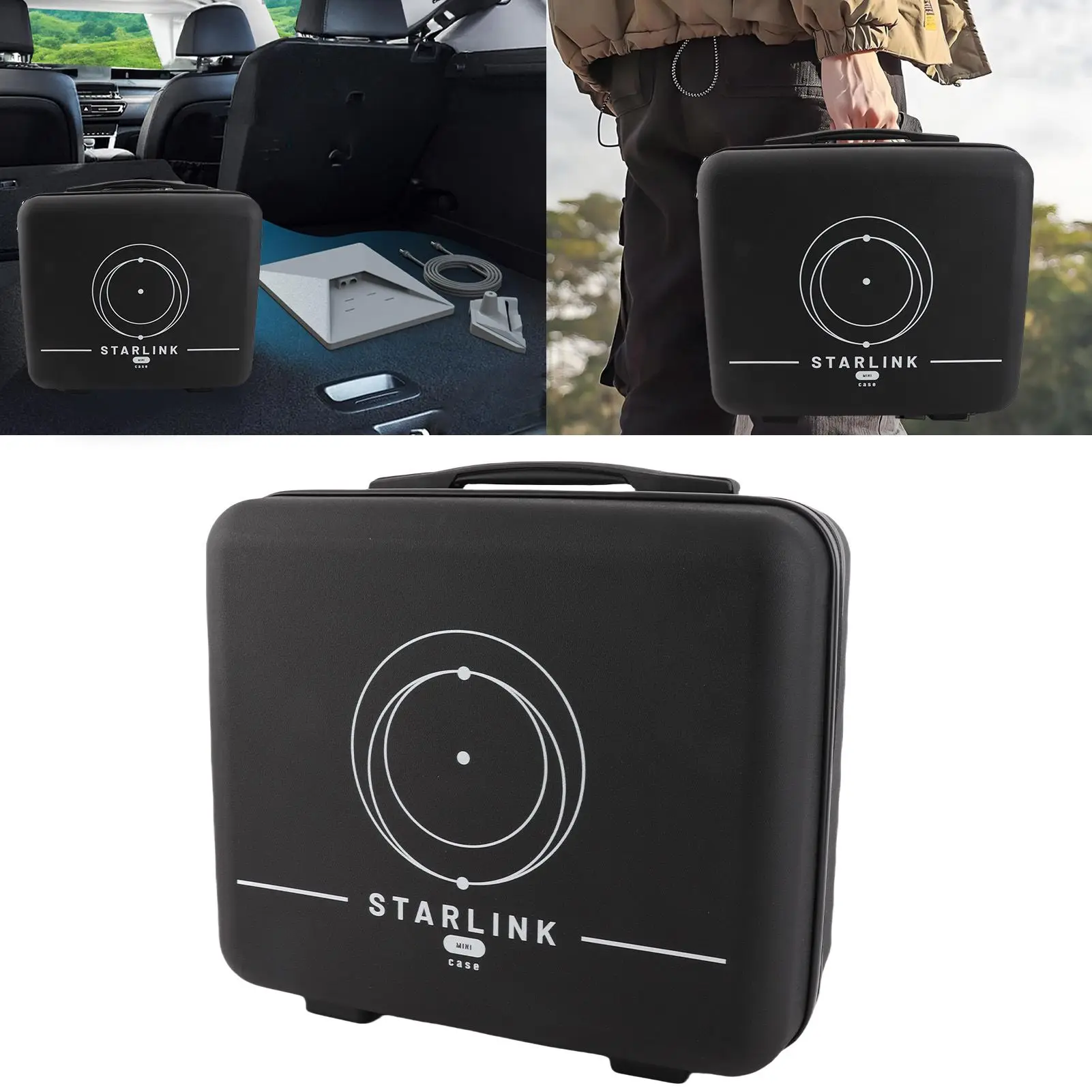 

Satellite Travel Case Portable Satellite Carrying Bag Shock Absorbing Foam Interior for Mini for Outdoor Camping RV Travel