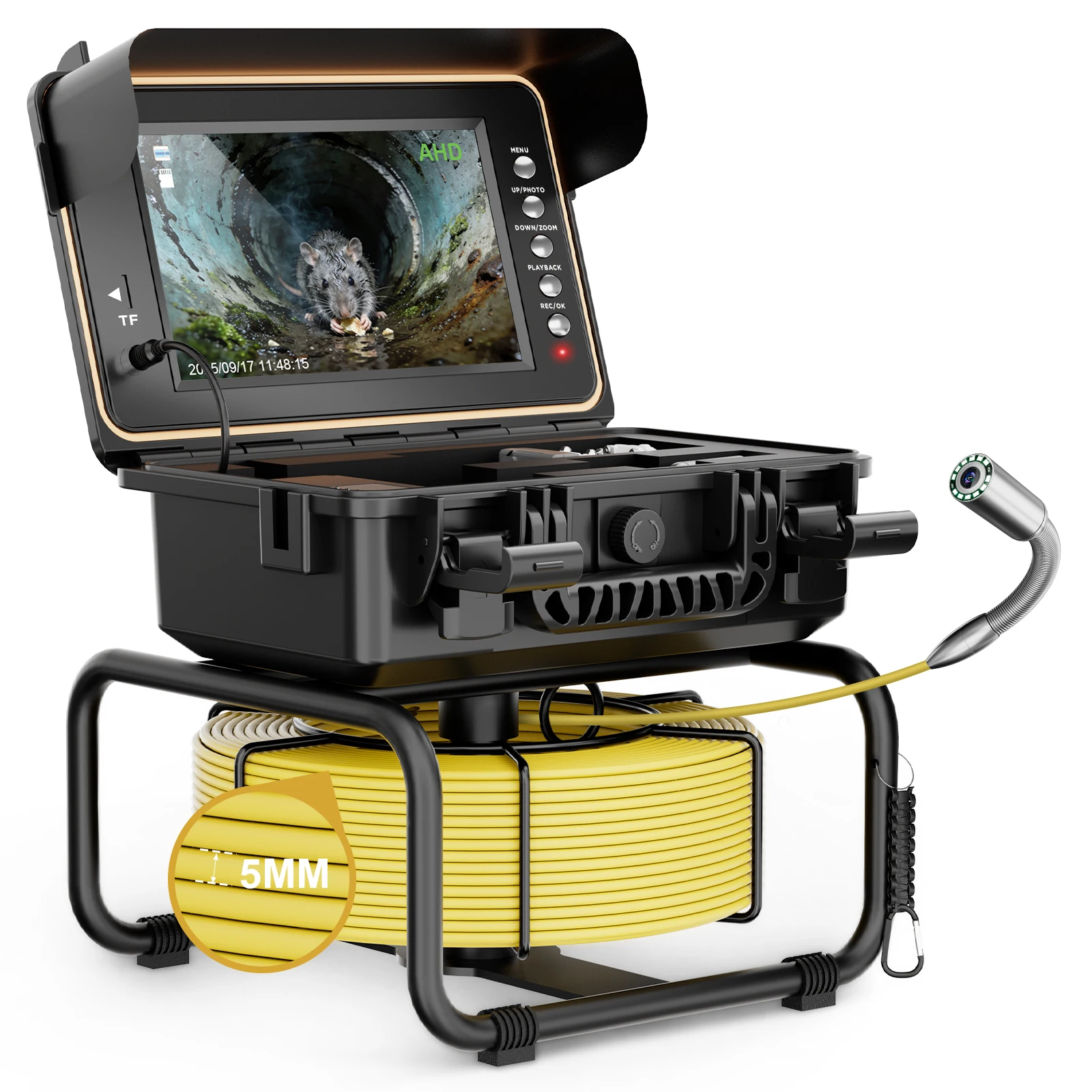 1080P Self Leveling 512Hz Industrial Camera 32GB DVR Plumbing Drain Video Sewer Pipe Inspection Pipeline Camera