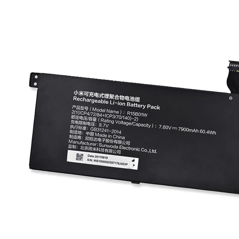 【Fast Delivery】7.6V 7900mah R15B01W Laptop Battery Replacement For Xiaomi TM1701 PRO GTX 15.6 171501-AQ Series