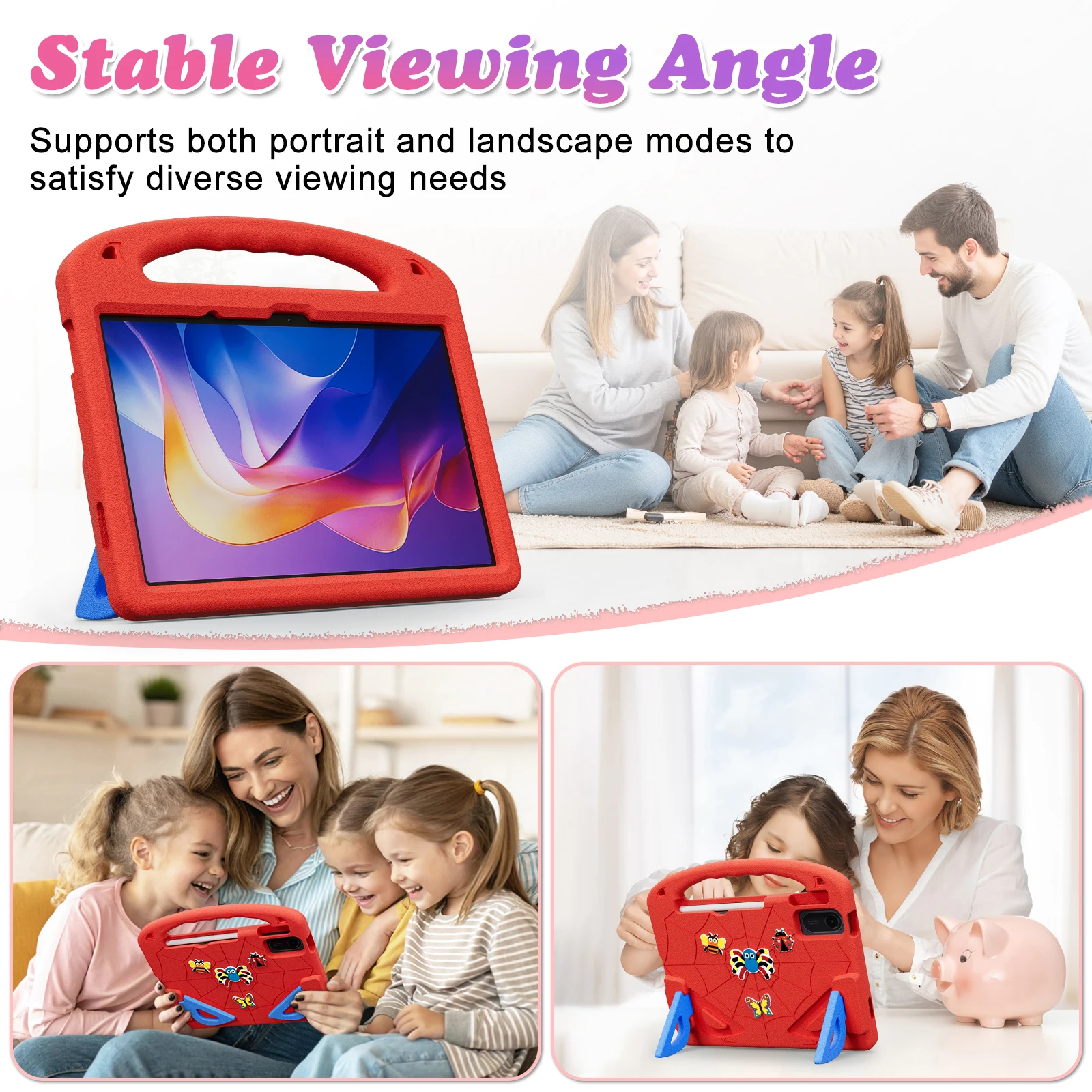 Stand EVA Case Universal For Xiaomi Redmi Pad 2 2025 25040RP0AG 25040RP0AI SE 2023 23073RPBFG 11inch Kids Cute Hand Holder Cover 4