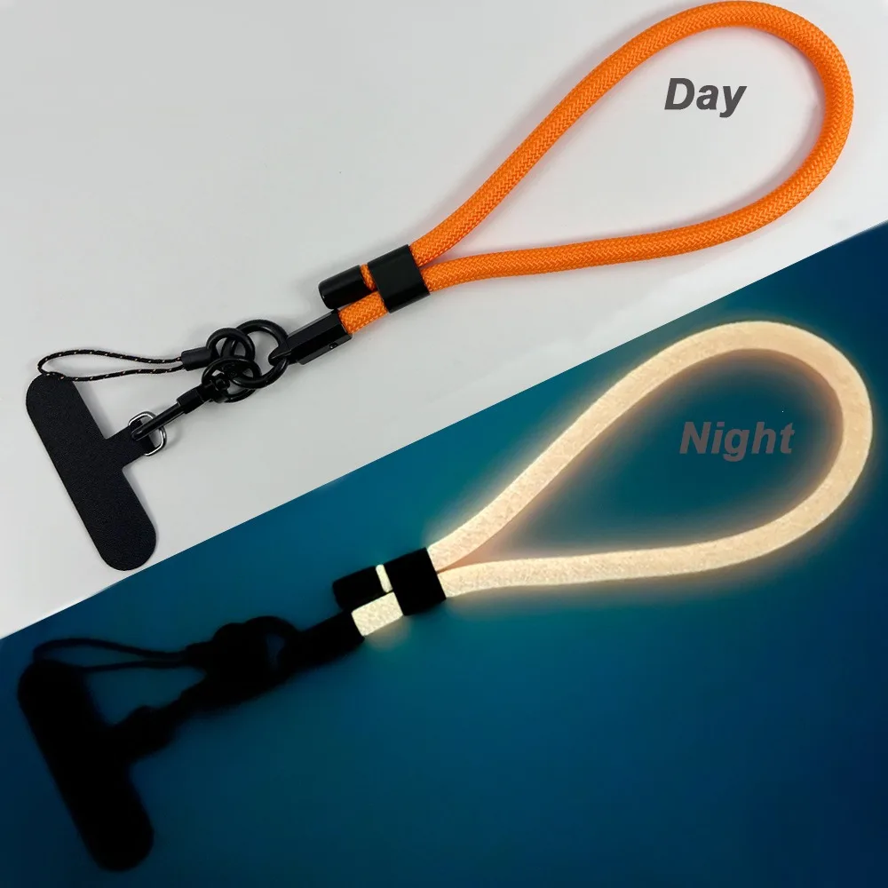 Creative Handmade Luminous Phone Lanyard Removable Adjustable Wrist Straps Anti-lost Wristband Keychain Hanging Rope