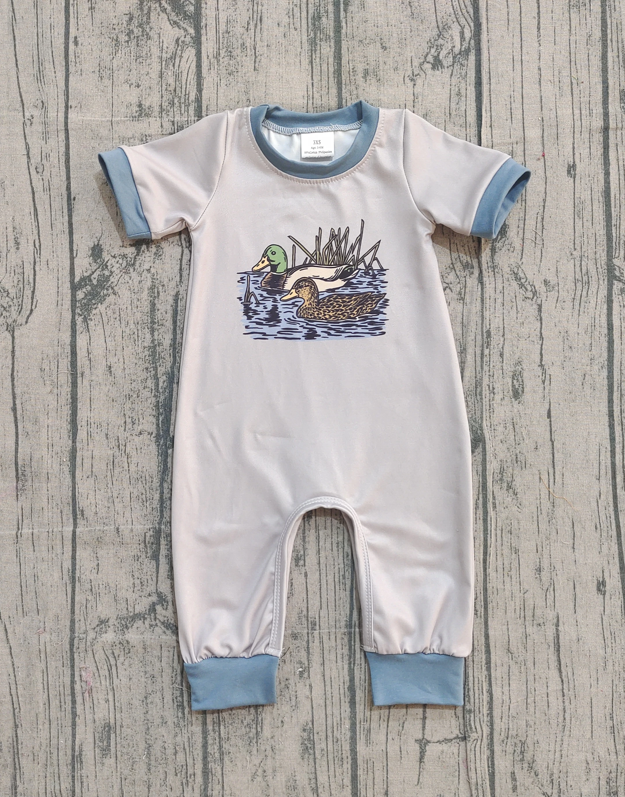 

z1206-15 SR3682 Pre-sale Wholesale baby rompers kids clothes boy duck short sleeve romper boutique children clothing