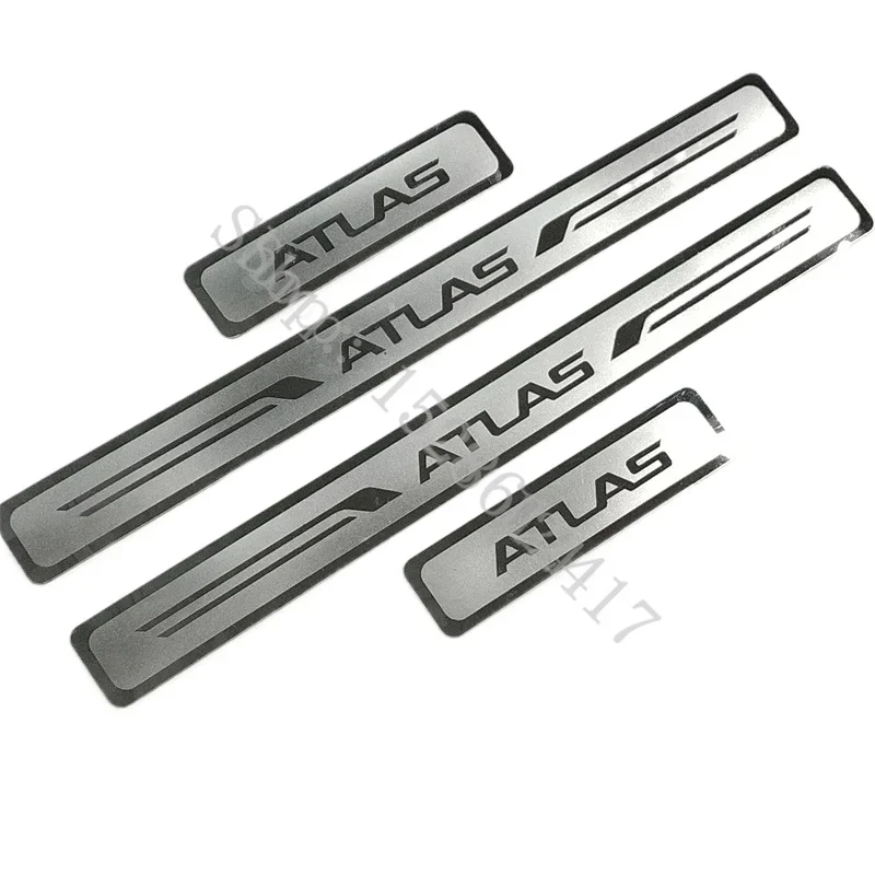 For Geely Atlas Pro 2022 2023~2025 Stainless External Scuff Plate Door Sill Guards Thresholds Cover Trims Car Accessories