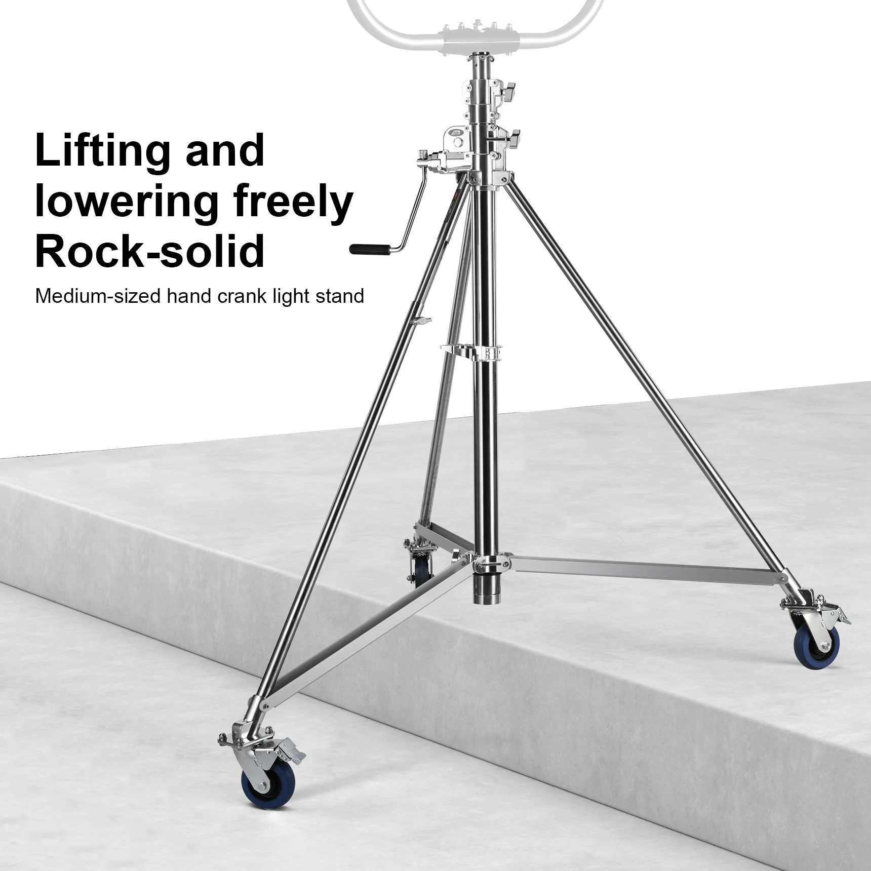 Selens C702 Strato-Safe Crank-up Stand 380cm Hand Crank Lifting Light Stand With Casters For Photo Studio Light Shooting