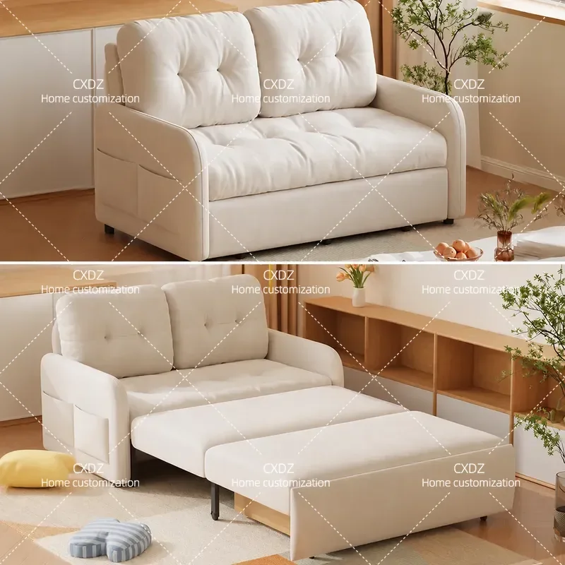 Double Sofa Bed Folding Dual Purpose 2026 New Small Apartment Study Multi Function Retractable Pull Out Bed For Long Term