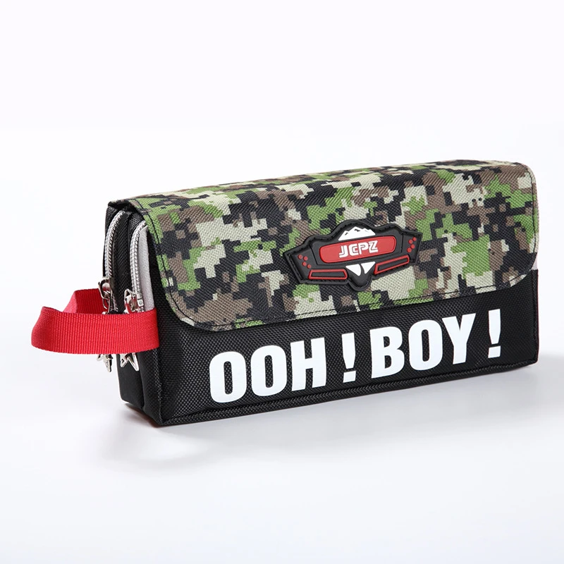 CHEN LIN 1Pc Woodland Camouflage Pencil Case per ragazzi multifunzione di grande capacità Pen Bag Military Army Camo Pen Box Stationery