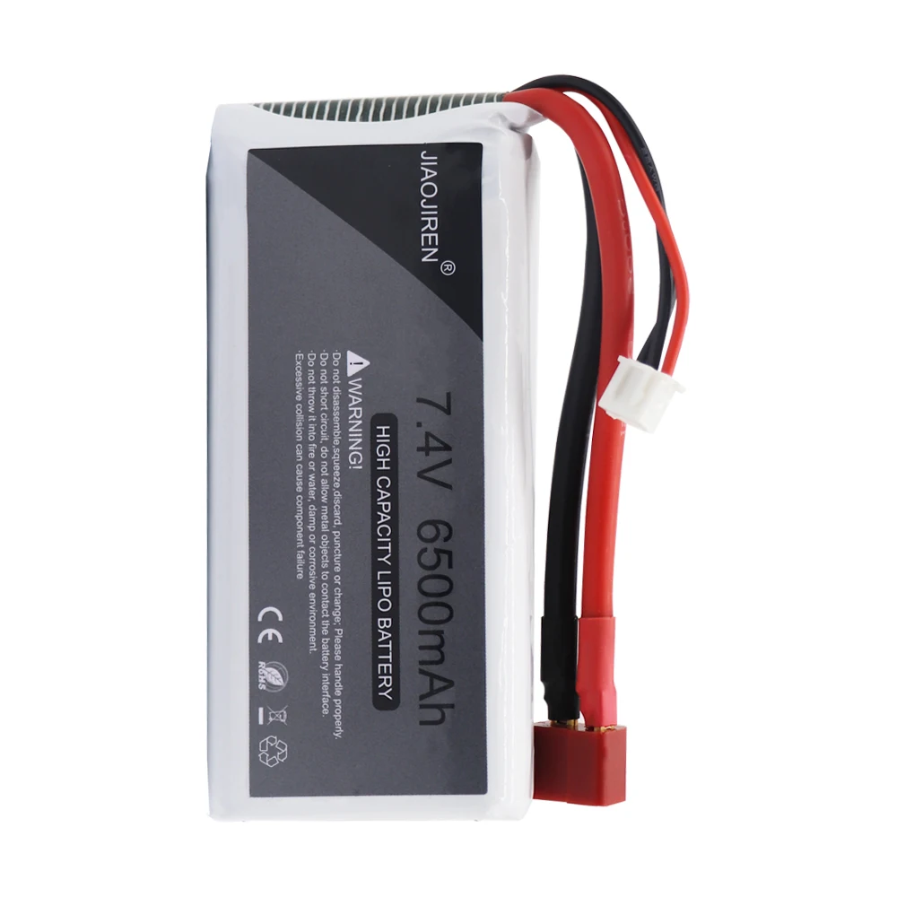 Akumulator do RC Lipo 2S 7.4V 6500mAh 10C Max 60C dla Wltoys 12428 12423 samochodów RC ulepsz części akumulatorów do zabawki zdalnie sterowane