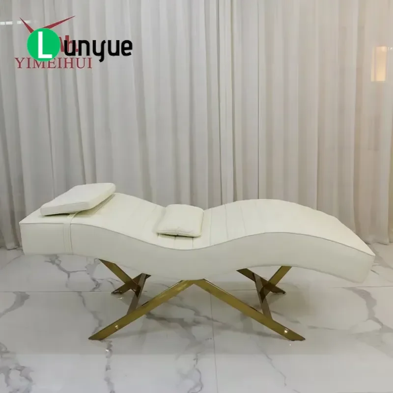 Curved Comfortable Eyelash Extension Bed for High End Beauty Salons Ergonomic Design Professional Lash Furniture Durable