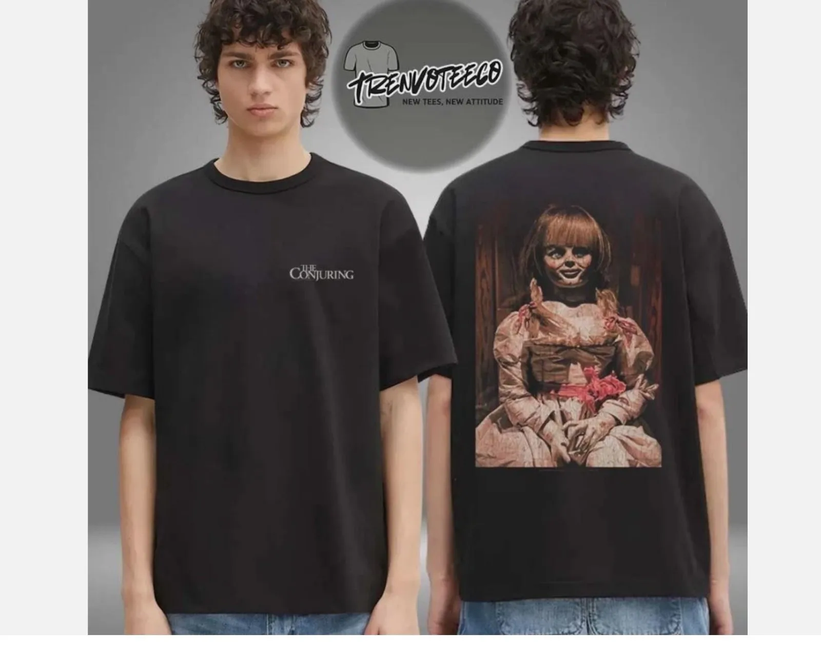 تي شيرت The Conjuring Last Rites Anabelle للجنسين ذو وجهين