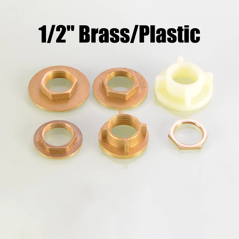 1Pcs Brass/Plastic Flanged Backnuts & Washer 1/2\