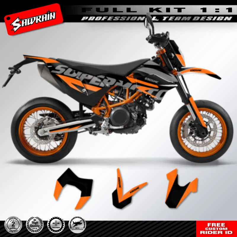 Sawrain Graphics Personalised Stickers Kit Custom MX Decals for KTM 690 SMC-R SMC R 2012 2013 2014 2015 2016 2017 2018