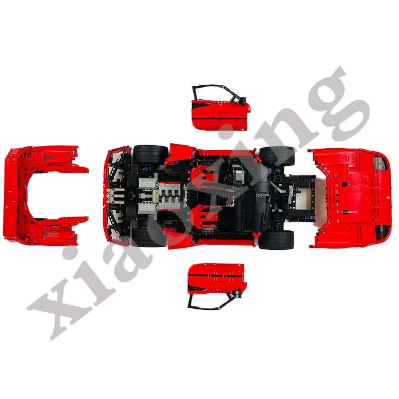 The New F40 MOC-140629 Super Sports Car Adult Building Block Educational Toy Children Puzzle Model Assembly Puzzle Birthday Gift