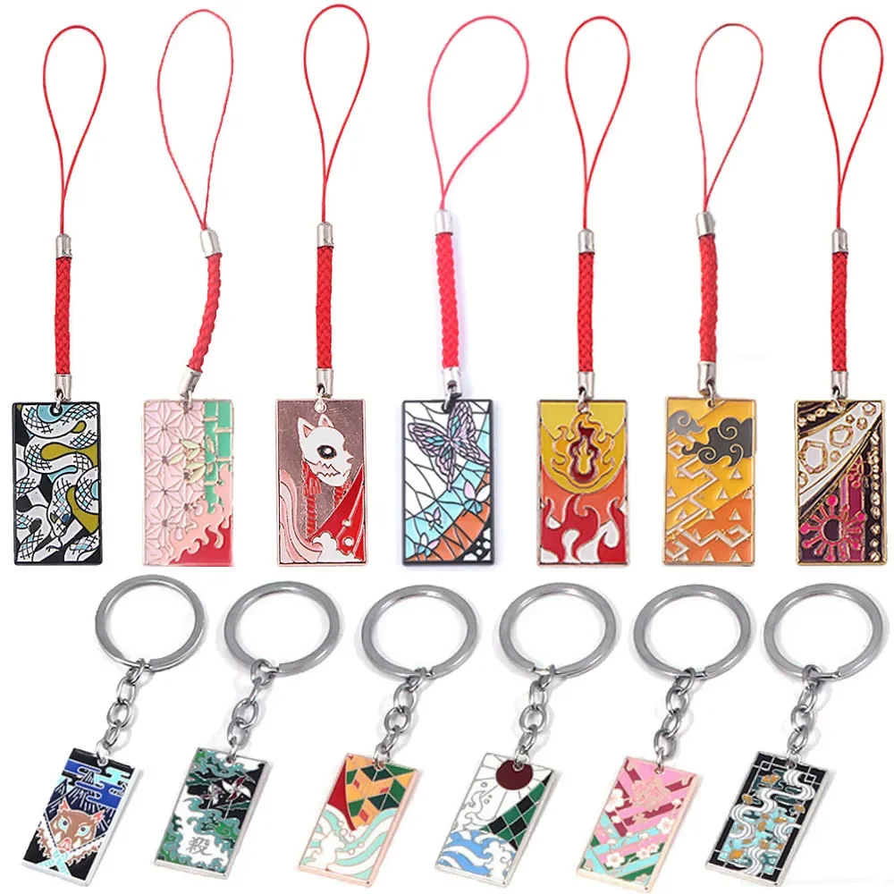 Hot Anime Animation Derivatives Cartoon Pattern Pendant Tanjirou Nezuko Zenitsu Inosuke Giyuu Shinobu Fashion Gift for Friend