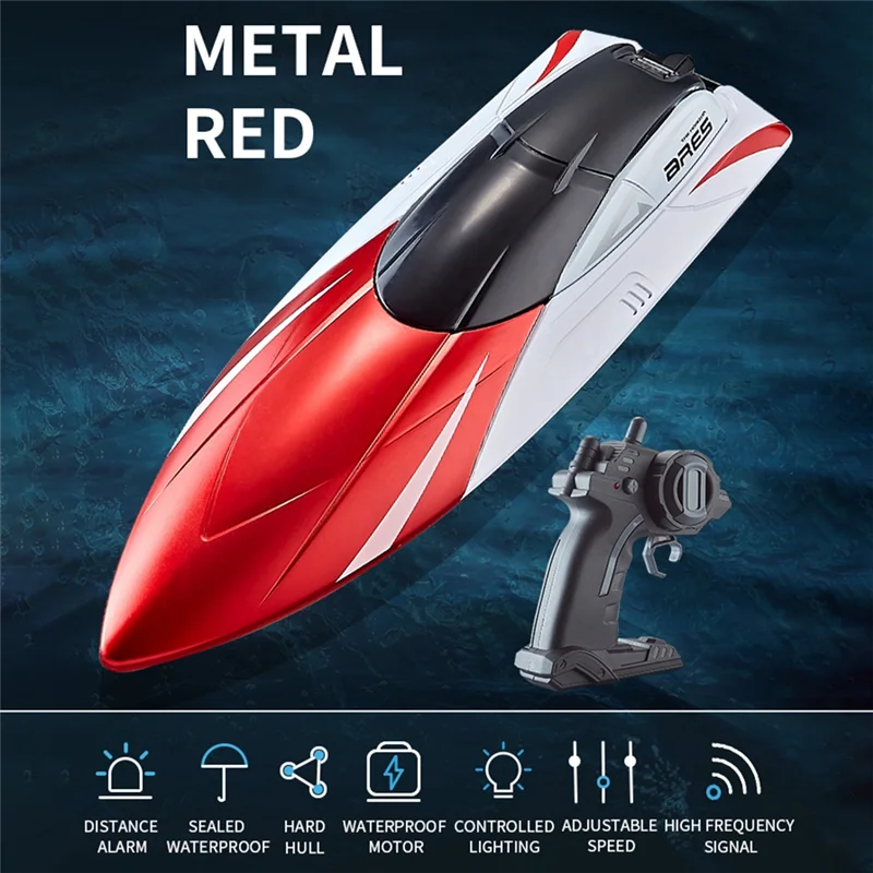 

ODIES-2.4G Двигатель с двойным рулем, водонепроницаемая высокоскоростная лодка, подарок для детей, детская модель, доставка с дистанционным управлением 24 х 8 х 6 см R