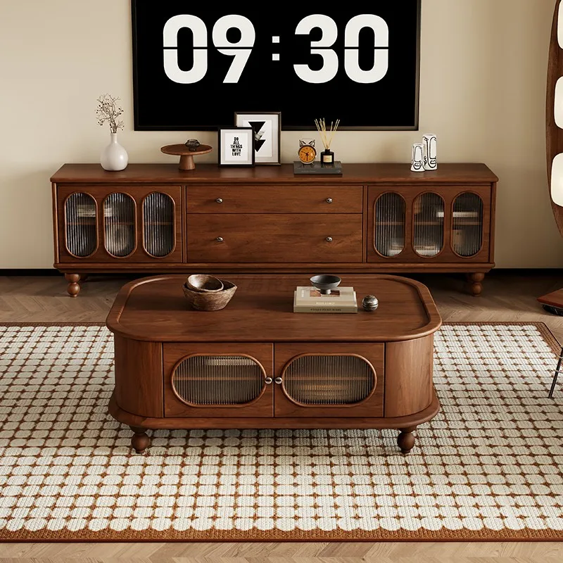 

Pre-owned Solid Wood Multifunctional TV Cabinet French Vintage Durable Storage Cabinet Bonito Y Funcional Living Room Furniture