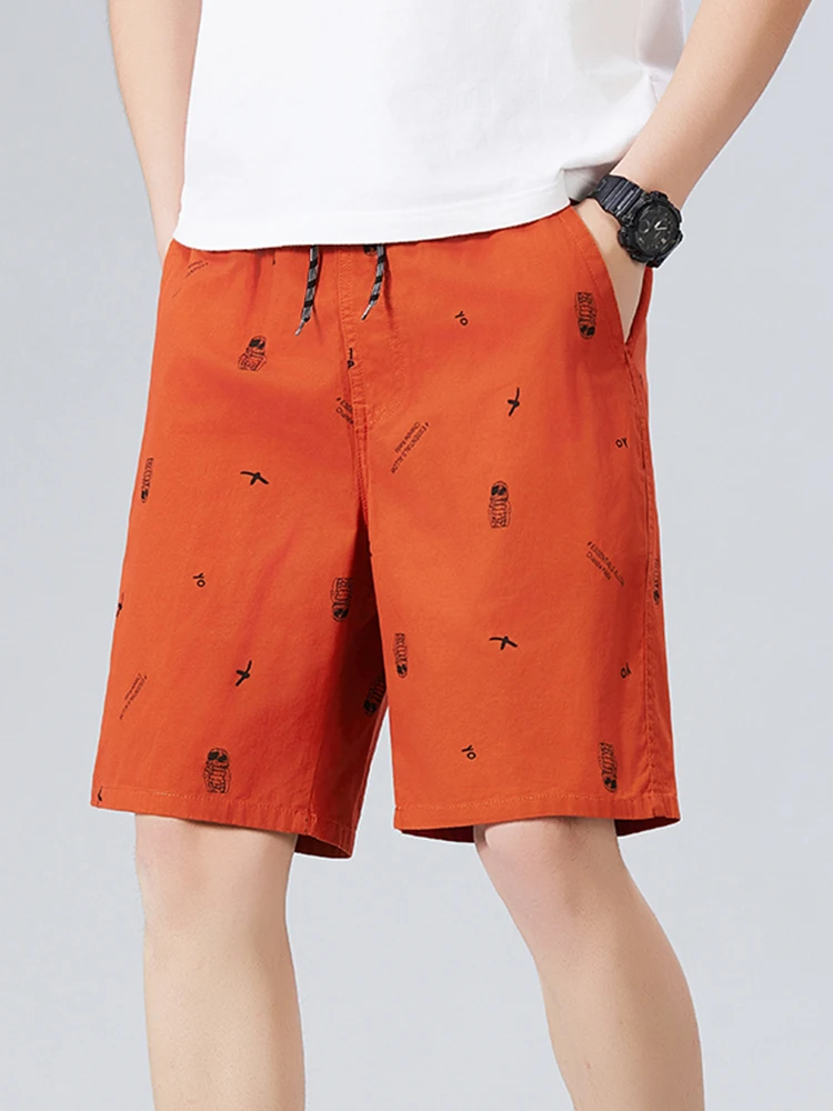 

Pure Cotton Five-Quarter Casual Shorts Men's Summer Beachwear Comfortable Breathable Printed Leisure Youth Fashion Shorts