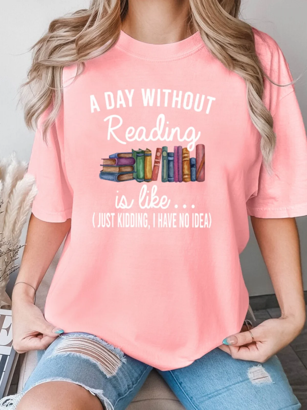 تي شيرت نسائي فضفاض من القطن بأكمام قصيرة وياقة مستديرة، رقيق للصيف، بتصميم عصري مطبوع للنساء الشابات #4