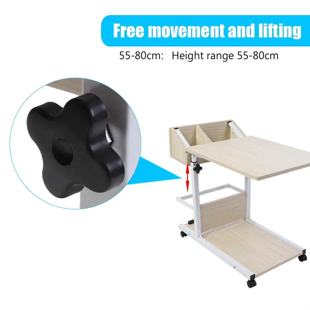 

Portable Multifunctional Removable Laptop Desk with Wheels Drawer Bed Sofa Books Snack Laptop Desk with Wheels