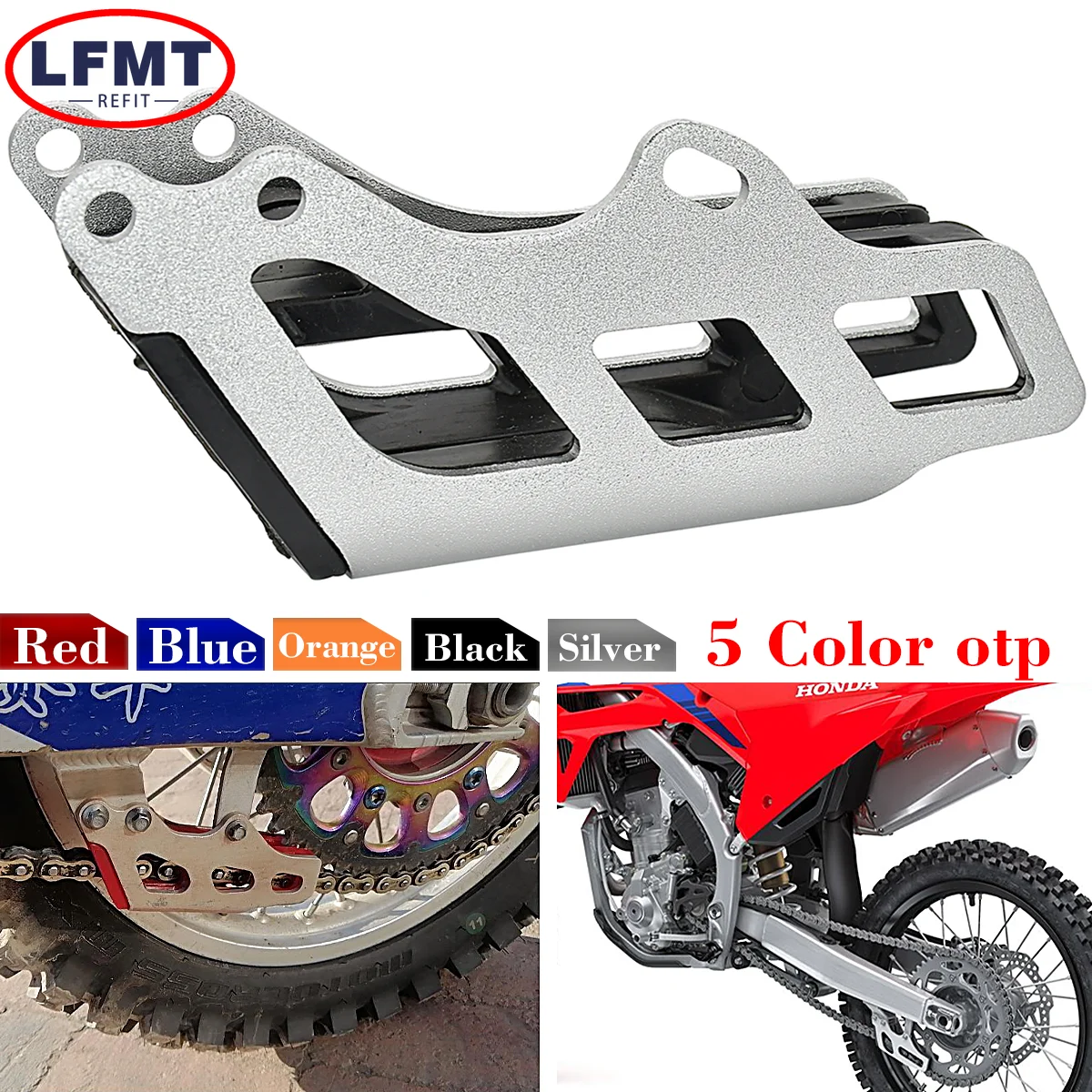 

Motorcycle CNC Chain Guide Guard For Honda CRF 125R 250R 450R 250X 450X 250RX 450RX BOSUR BSE M KAYO T4 T6 Universal Parts 2021