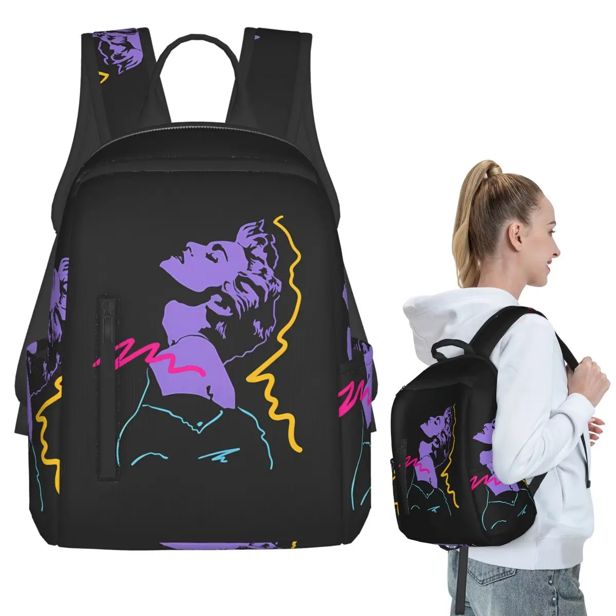 Madonna 80s Retro Style Backpack Student BookBag Boys Girls School Bag Laptop Shoulder Bags Men Women