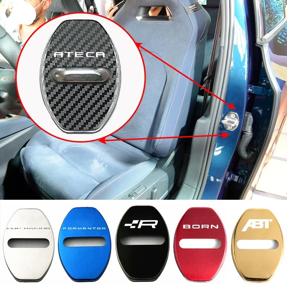 Car Door Lock Cover Auto Emblems Case for Seat Cupra Ateca Born Formentor VZ Leon R Tavascan Terramar Car Styling Accessories