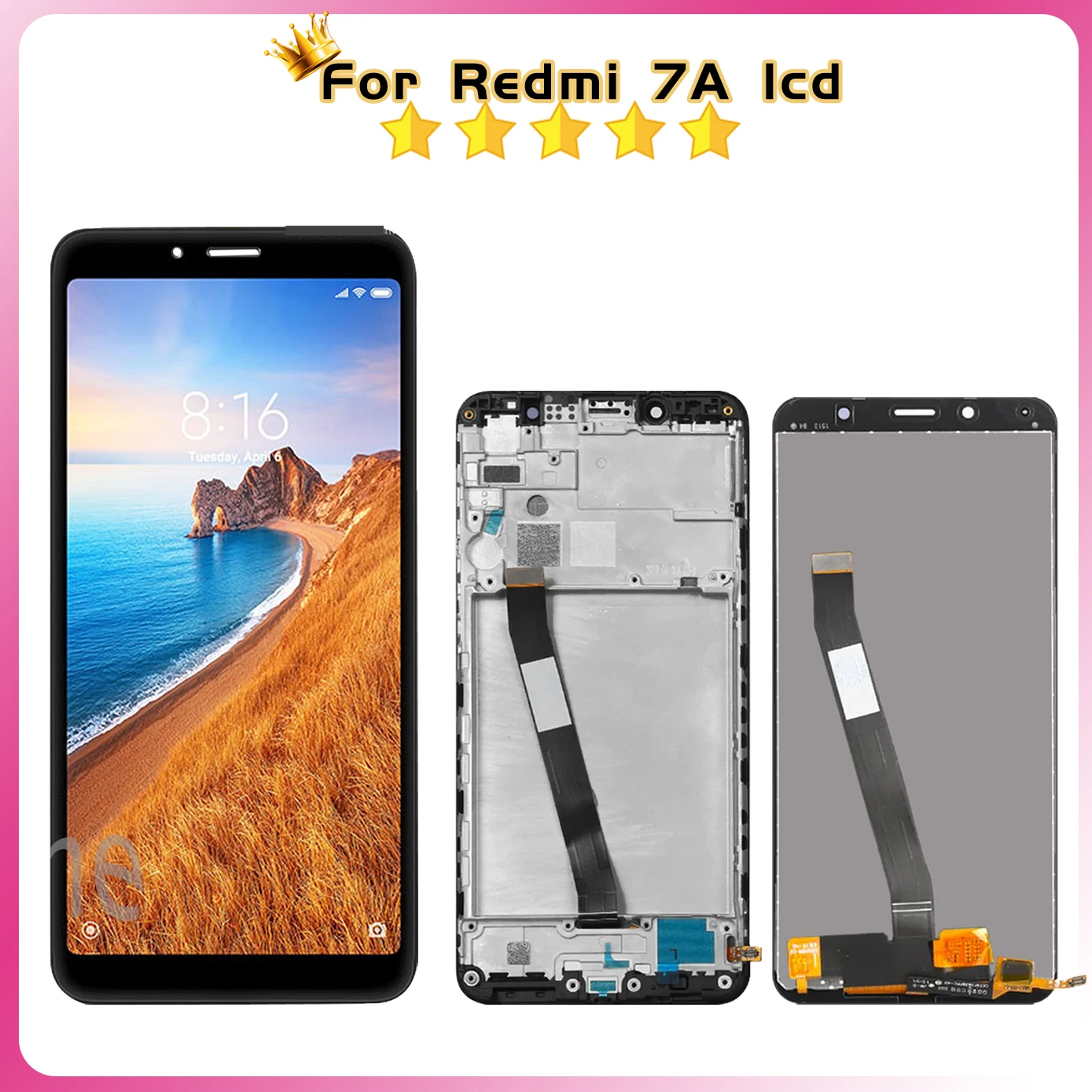 High quality 5.45''For Xiaomi Redmi 7A MZB7995IN M1903C3EG M1903C3EH LCD Display Touch Screen Digitizer Assembly Replacement