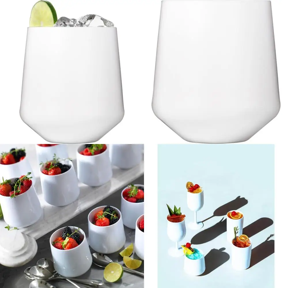 مجموعة كؤوس النبيذ غير القابلة للكسر مكونة من 4 قطع، أواني زجاجية بلاستيكية تريتان 12 أونصة للاستخدام الداخلي والخارجي، باللون الأبيض #1