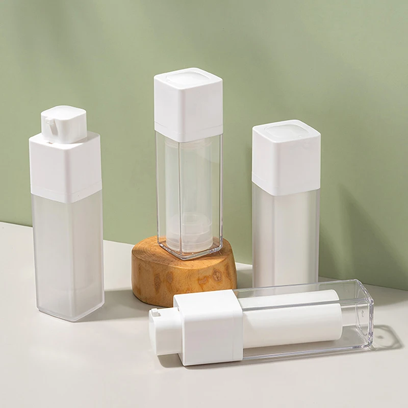Press Lotion Empty Dispensers Liquid Foundation Makeup Portable Lady Essence Cosmetic Container15/30/50ml Square Vacuum Bottle