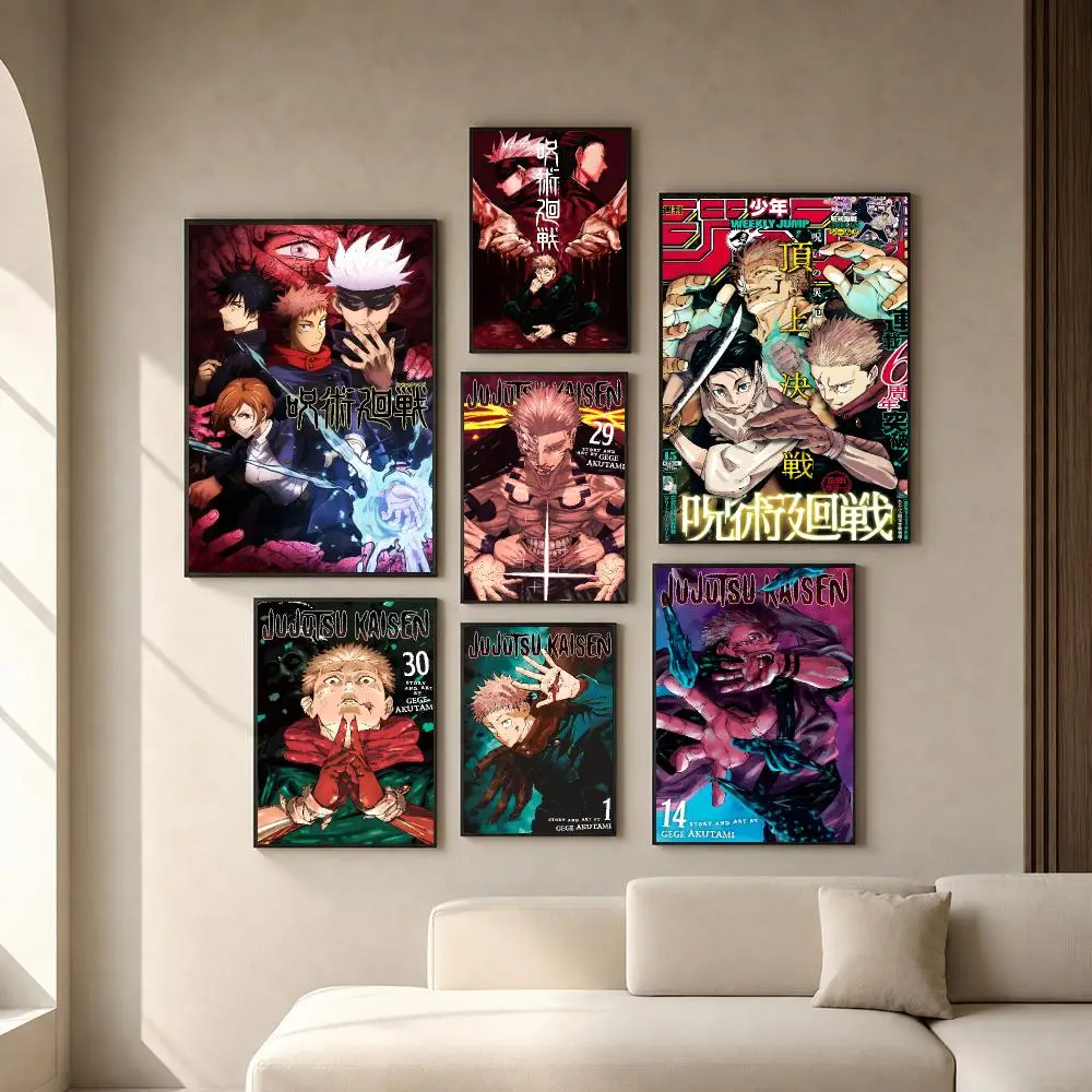Anime J-Jujutsu Kaisen Poster PP Self-Adhesive Removable HD Waterproof Wall art Suitable Bedrooms Living Rooms Gifts