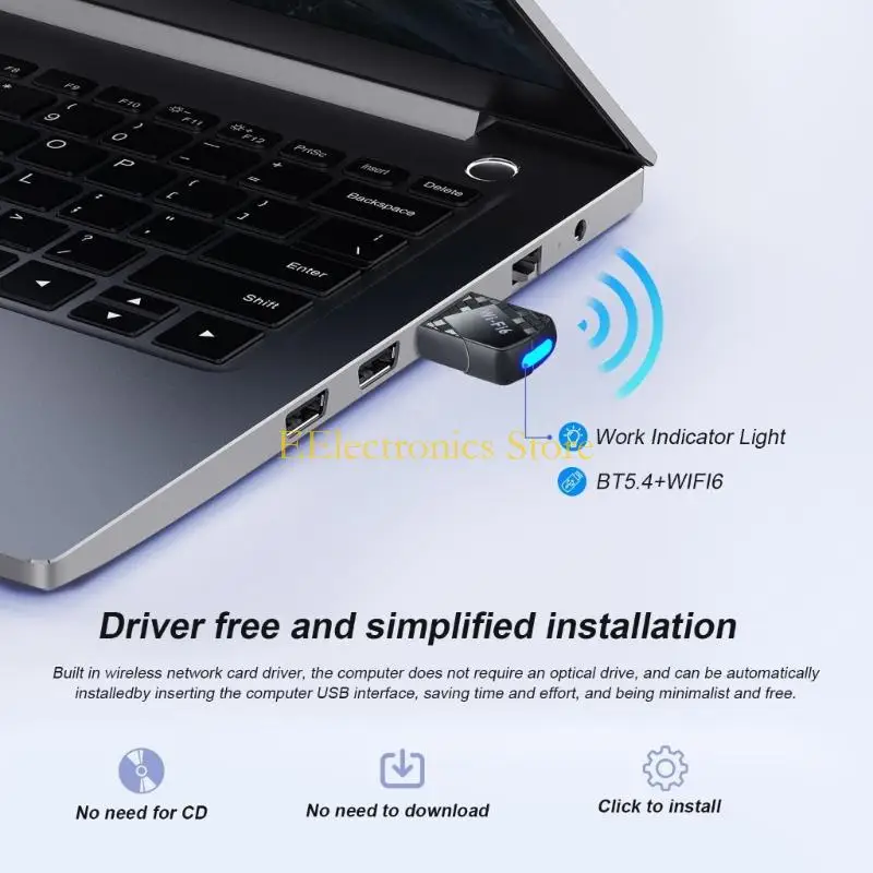 B03C AX900 WiFi 6 USB Bluetooth-kompatibel dengan adaptor Dongle penerima nirkabel