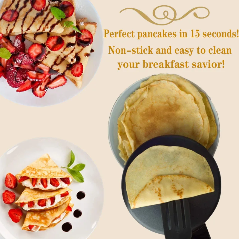 케이크 메이커 기계 전기 크레페 메이커 아침 식사 피자 베이커 팬케이크 베이킹 팬 비 스틱 팬 중국 스프링 롤 요리 팬