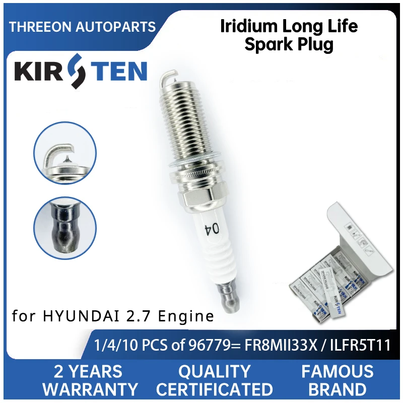 

KIRSTEN Iridium Spark Plug for HYUNDAI SANTA FE MK2 2.7 2006-2012 FR8MII33X KSP96779 0003984 9091901233 9091901240 90919-C1001