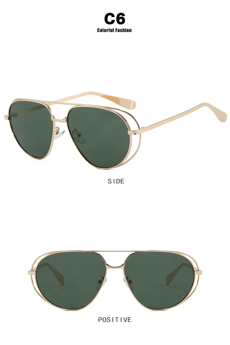 JNPCXI Neue modische, luxuriöse runde Sonnenbrille für Damen und Herren, hochwertige, trendige Sonnenbrille mit UV400-Schutz – Detail 9