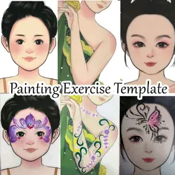 Reusable Painting Exercise Template Makeup Paint Template Tool Washable Painting Practice Board Face Painting Stencil