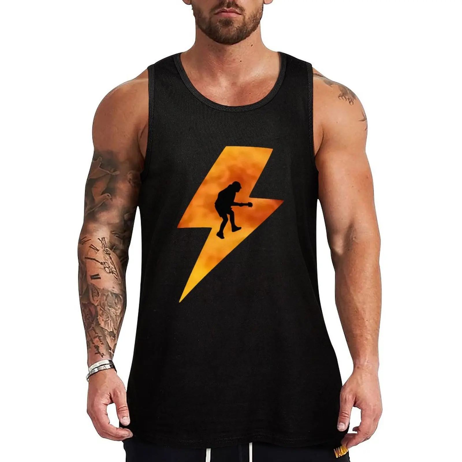 Angus Young High Voltage Tank Top Outdoor Work Tank Top Rugged Sleeveless Wear