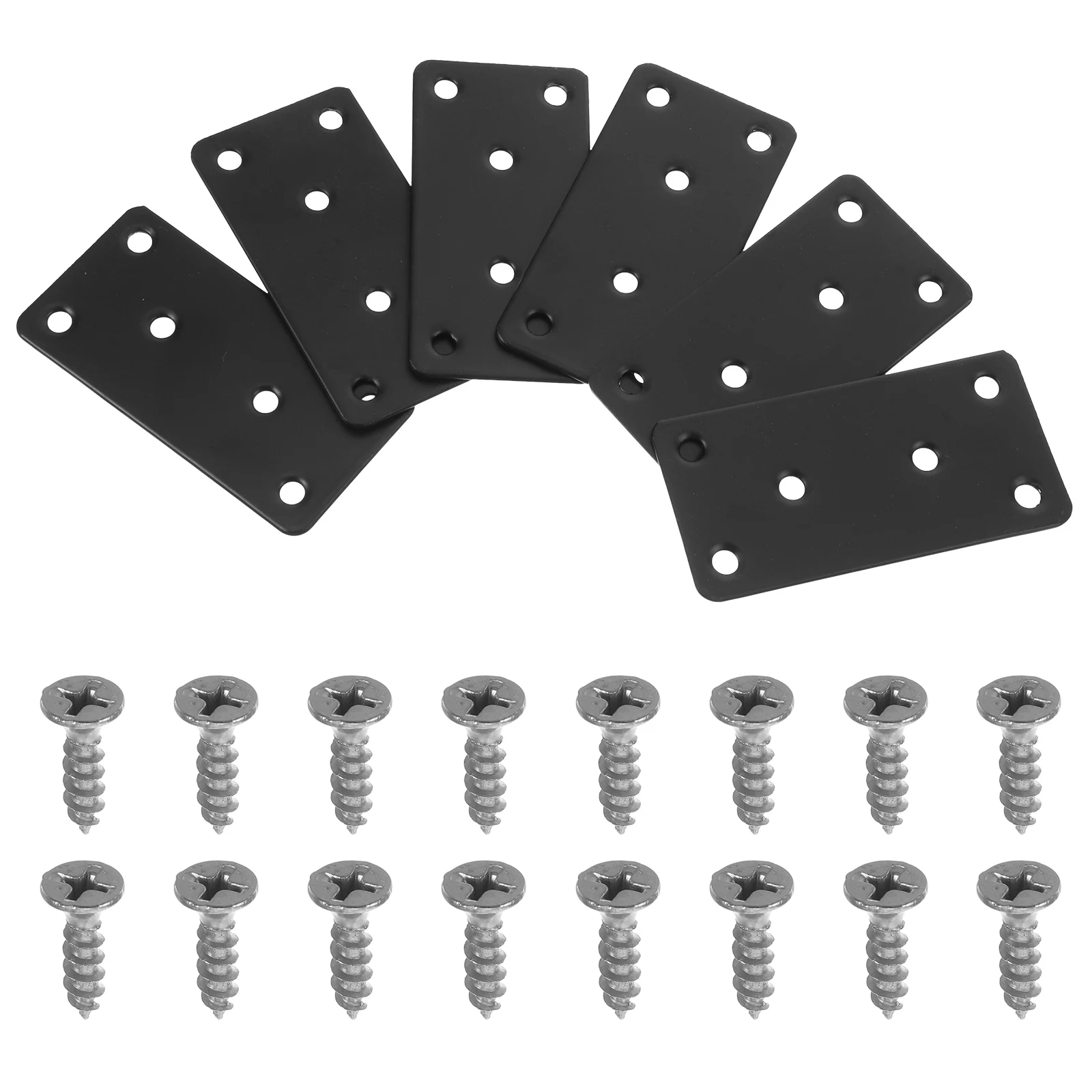 

6pcs Stainless Steel Flat Mending Plates Heavy Duty Straight Brackets Wood Reinforcement Connectors For Furniture Shelves Fixing