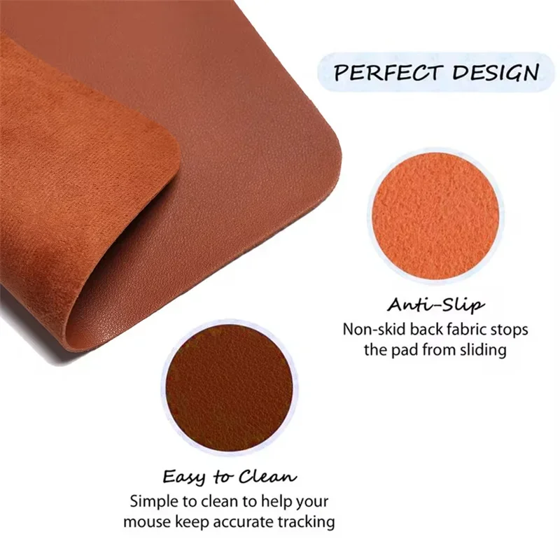 Creative Universal Anti-slip Mouse Pad Leather Gaming Mice Mat New Desk Cushion Fashion Comfortable For Laptop PC MacBook