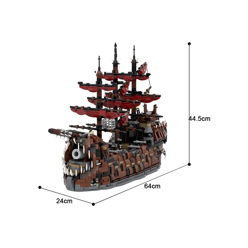 MOC The Ruined King Building Blocks Model Set The Black Pearl Flying Dutchman Mascot Pirate Ship Bricks DIY Toys Birthday Gift