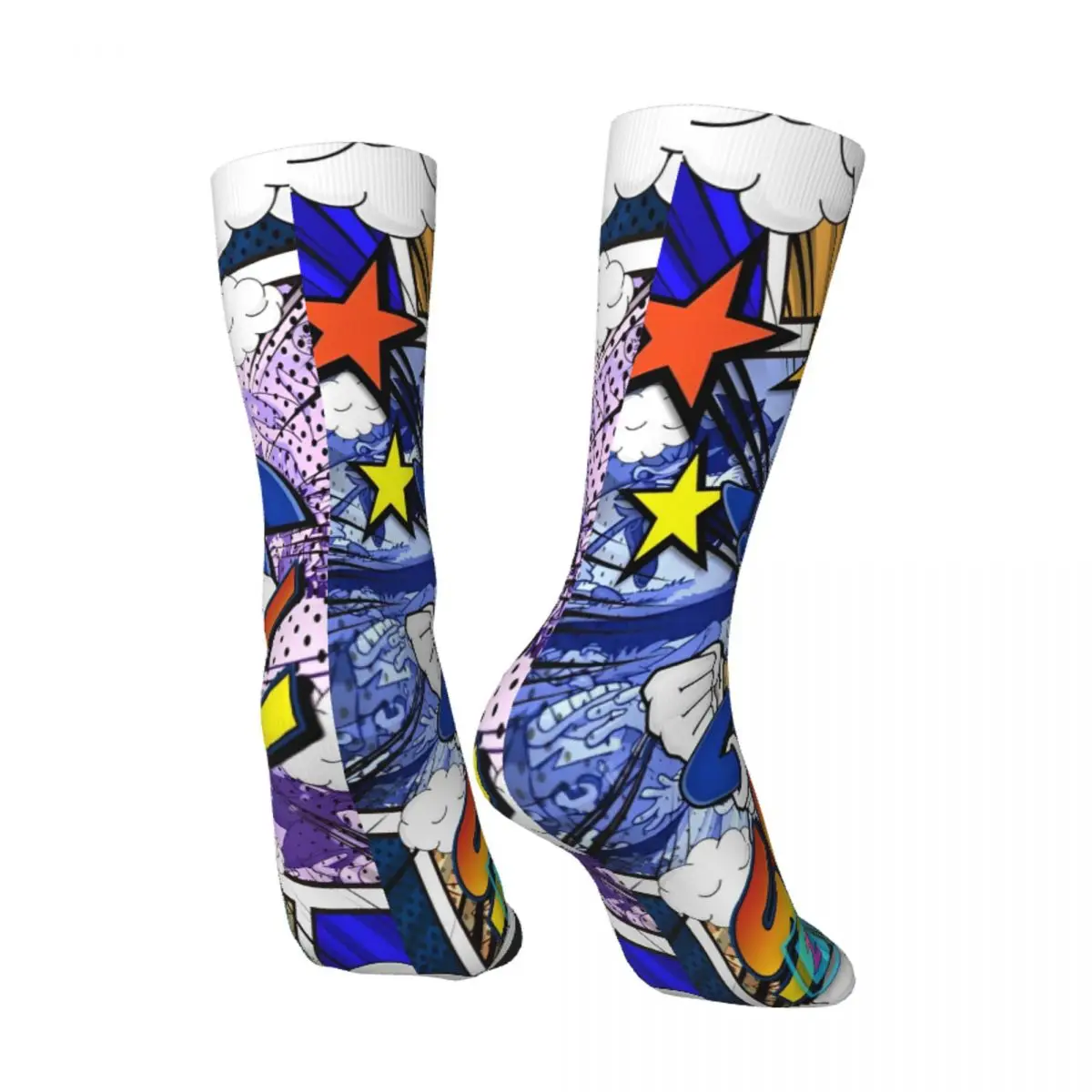 Мужские носки S-Sonic The Hedgehog Stockings, осенние забавные мягкие дышащие носки, нескользящие носки для скалолазания с графическим рисунком