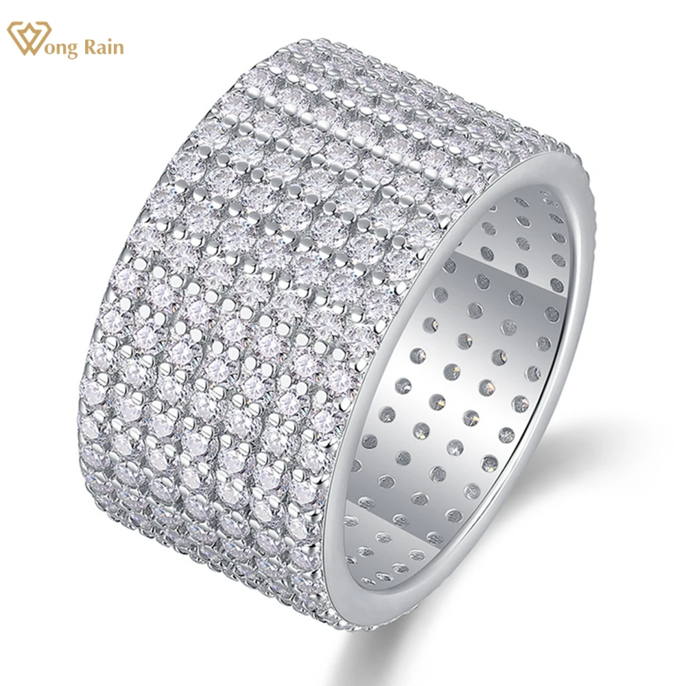 

Wong Rain Luxury 100% 925 Sterling Silver 3EX VVS1 D Color Real Moissanite Diamond 7 Row Ring Wedding Party Jewelry Wholesale