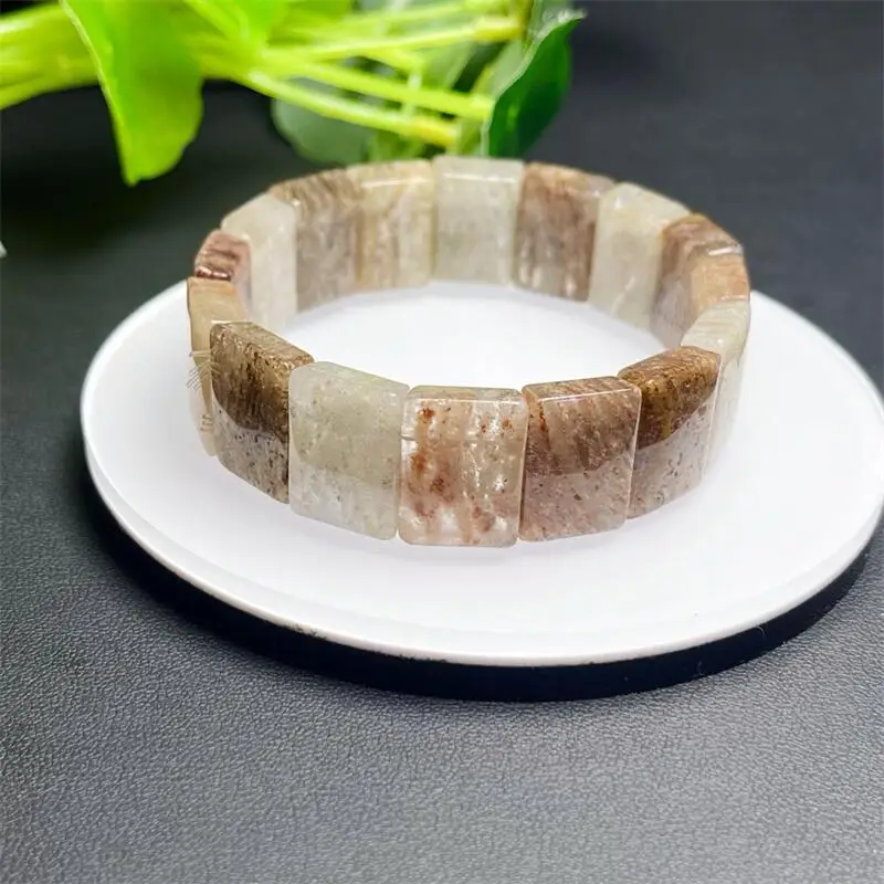 

16-18MM Natural Thousand-layer Garden Quartz Bangle Handmade Women Healing Gemstone Crystal Strand Lovers Girlfriend 1PCS